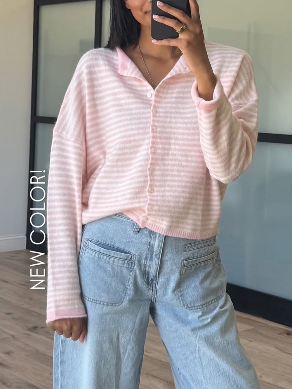 Pink & white stripe Shop Talulah Isla Cardigan